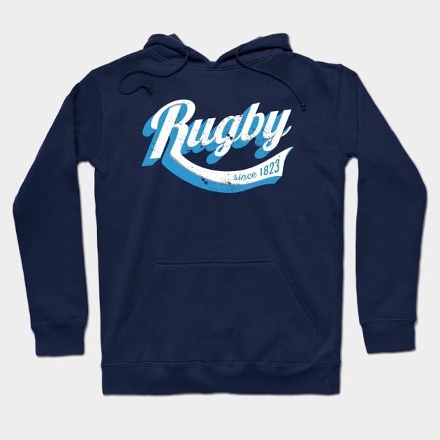 Cool rugby logo distressed Hoodie by atomguy